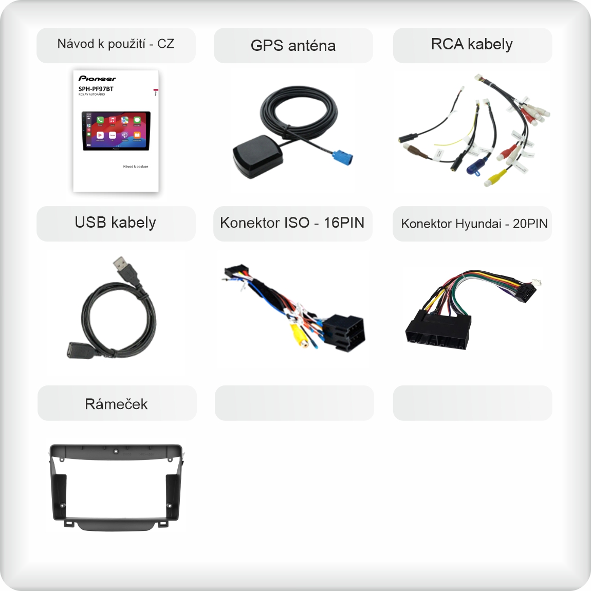 CZ příslušenství pro autorádio Pioneer SPH - PF97BT pro hyundai i30 carplay a android auto evtech_cz